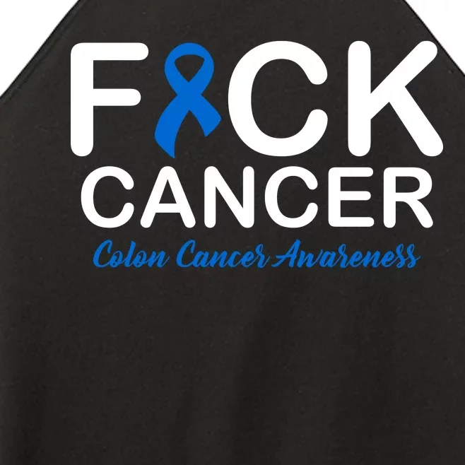 Fuck Cancer Colon Cancer Awareness Women’s Perfect Tri Rocker Tank