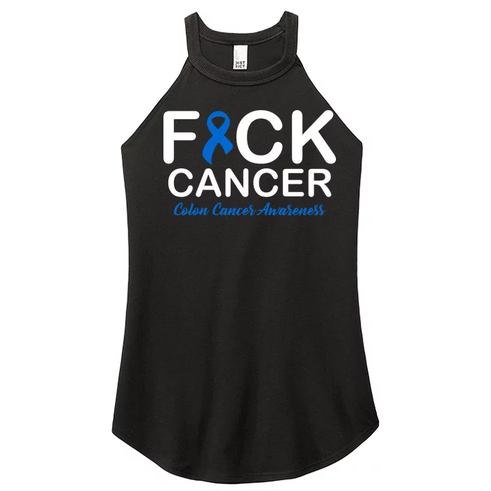 Fuck Cancer Colon Cancer Awareness Women’s Perfect Tri Rocker Tank