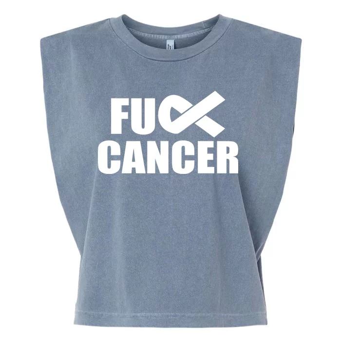 Fuck Cancer Fight Logo Garment-Dyed Women's Muscle Tee