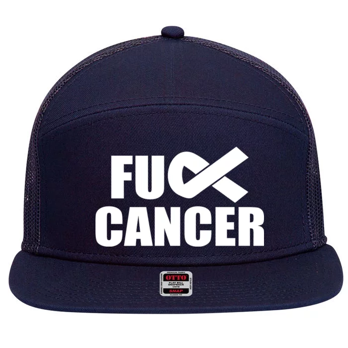 Fuck Cancer Fight Logo 7 Panel Mesh Trucker Snapback Hat