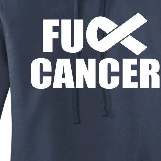 Fuck Cancer Fight Logo Women's Pullover Hoodie