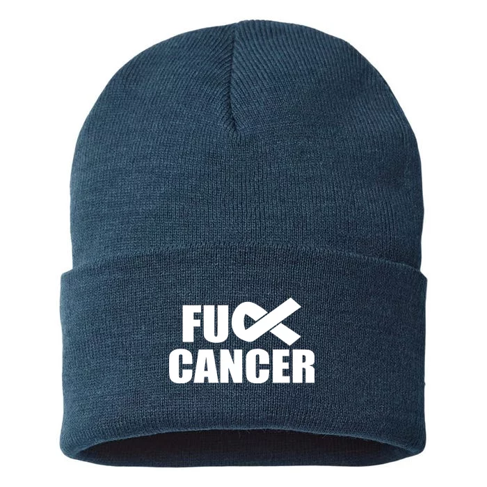 Fuck Cancer Fight Logo Sustainable Knit Beanie