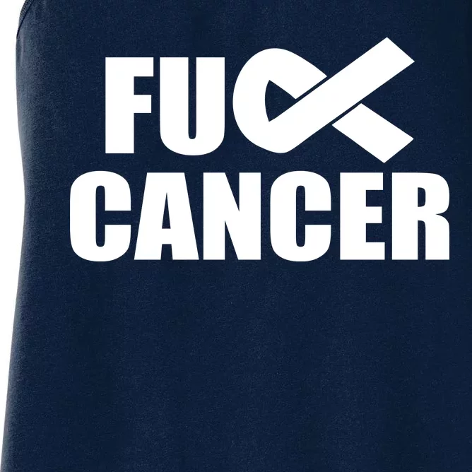 Fuck Cancer Fight Logo Women's Racerback Tank