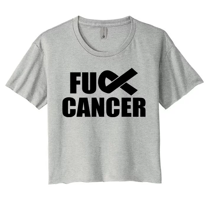 Fuck Cancer Fight Logo Women's Crop Top Tee