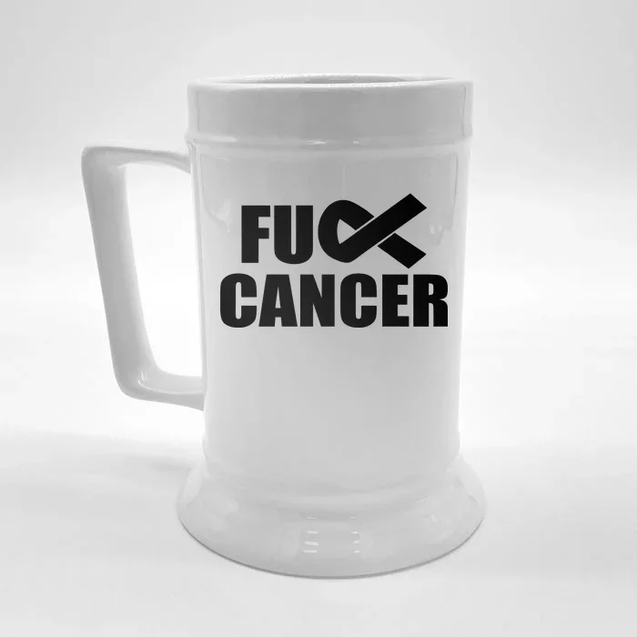 Fuck Cancer Fight Logo Front & Back Beer Stein