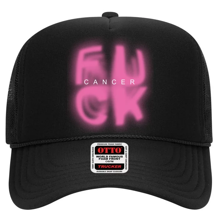 Fuck Cancer Logo High Crown Mesh Trucker Hat