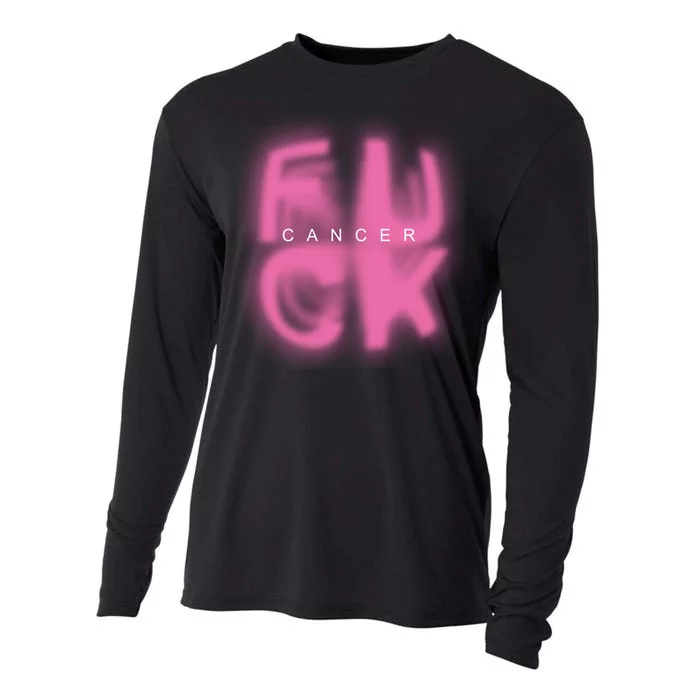 Fuck Cancer Logo Cooling Performance Long Sleeve Crew