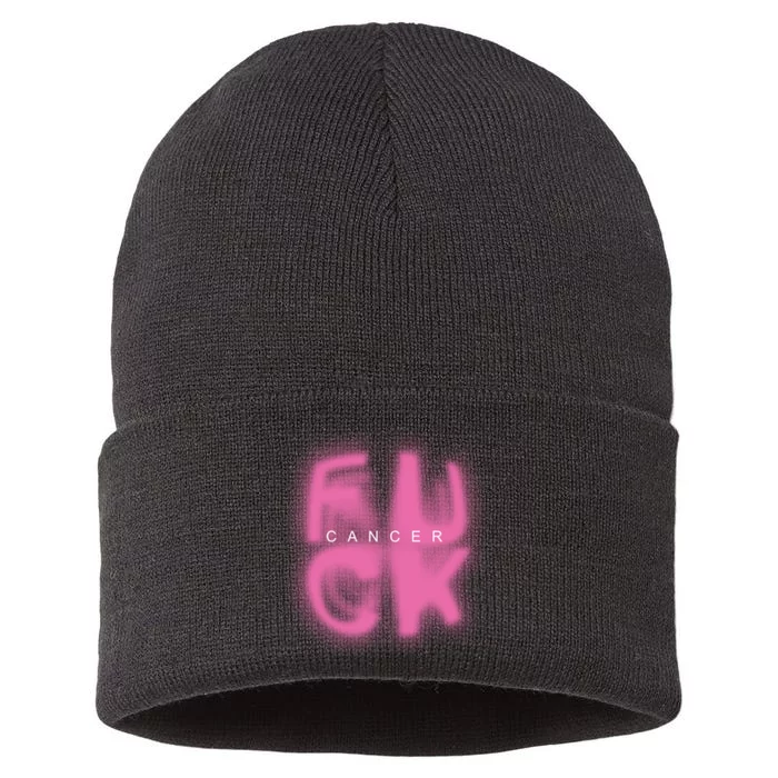 Fuck Cancer Logo Sustainable Knit Beanie