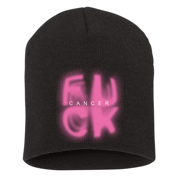 Fuck Cancer Logo Short Acrylic Beanie