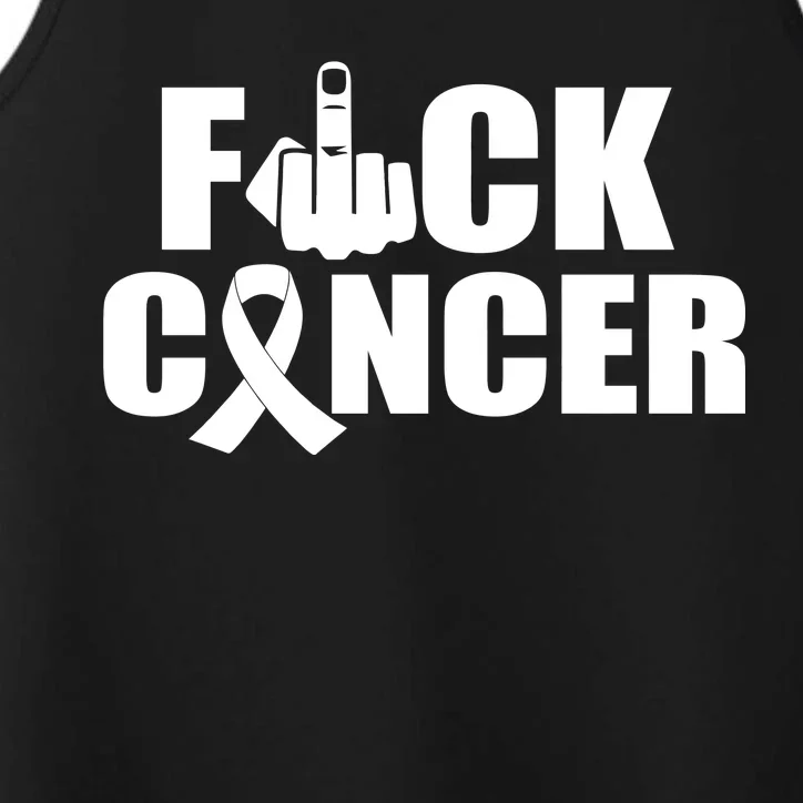 Fuck Cancer Ribbon Middle Finger Performance Tank