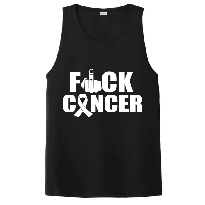 Fuck Cancer Ribbon Middle Finger Performance Tank