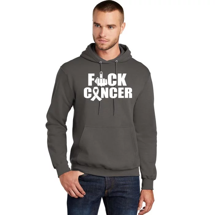 Fuck Cancer Ribbon Middle Finger Tall Hoodie