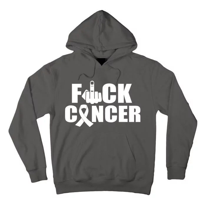 Fuck Cancer Ribbon Middle Finger Tall Hoodie