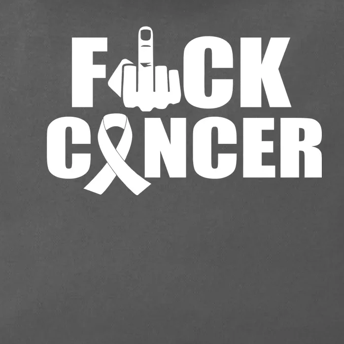 Fuck Cancer Ribbon Middle Finger Zip Tote Bag