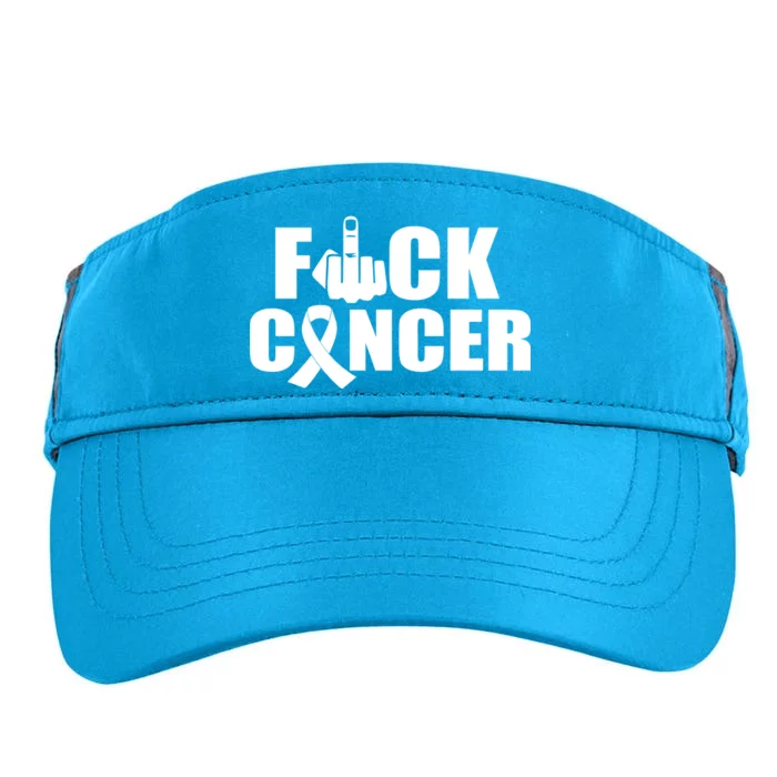 Fuck Cancer Ribbon Middle Finger Adult Drive Performance Visor