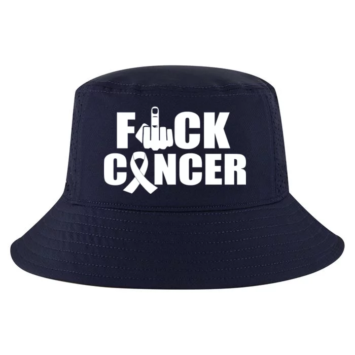 Fuck Cancer Ribbon Middle Finger Cool Comfort Performance Bucket Hat