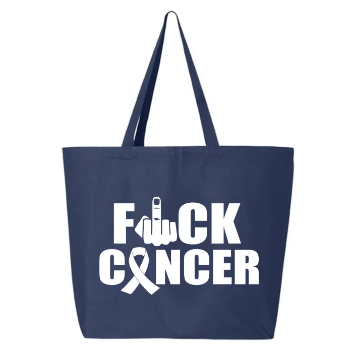 Fuck Cancer Ribbon Middle Finger 25L Jumbo Tote