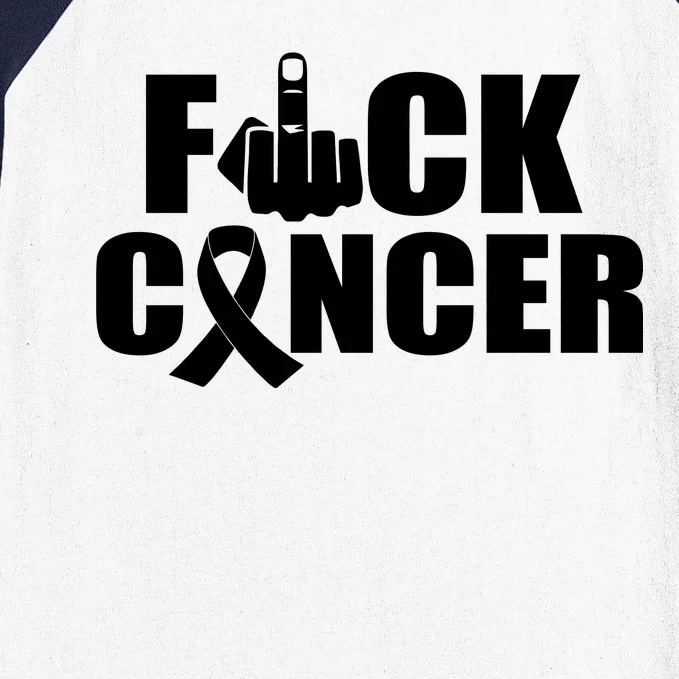 Fuck Cancer Ribbon Middle Finger Baseball Sleeve Shirt