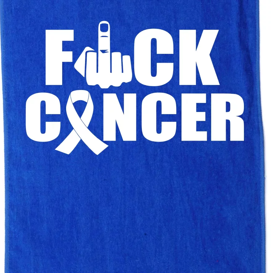 Fuck Cancer Ribbon Middle Finger Platinum Collection Golf Towel