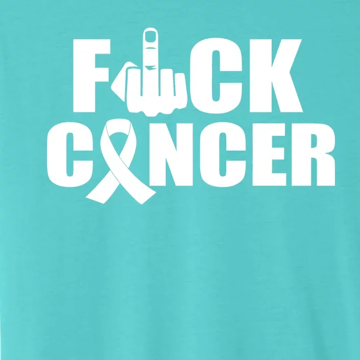 Fuck Cancer Ribbon Middle Finger ChromaSoft Performance T-Shirt