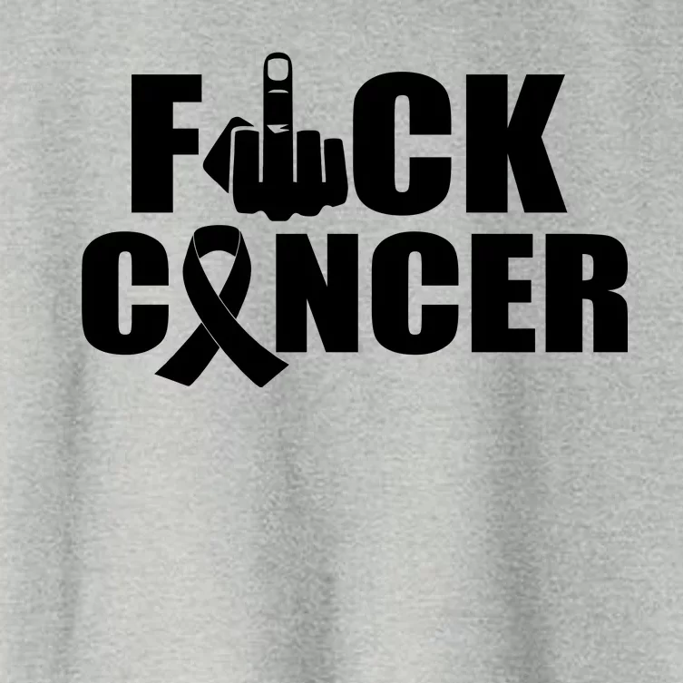 Fuck Cancer Ribbon Middle Finger Women's Crop Top Tee