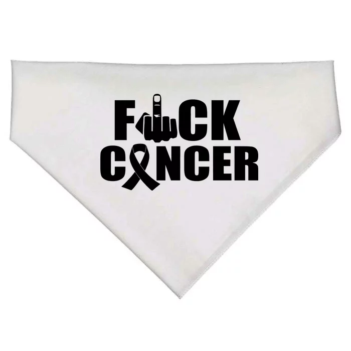 Fuck Cancer Ribbon Middle Finger USA-Made Doggie Bandana