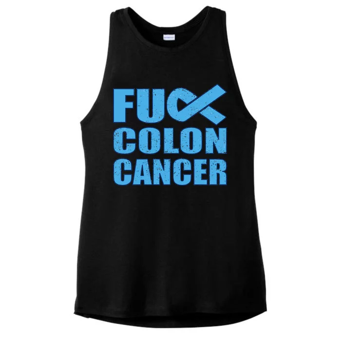 Fuck Colon Cancer Ladies Tri-Blend Wicking Tank