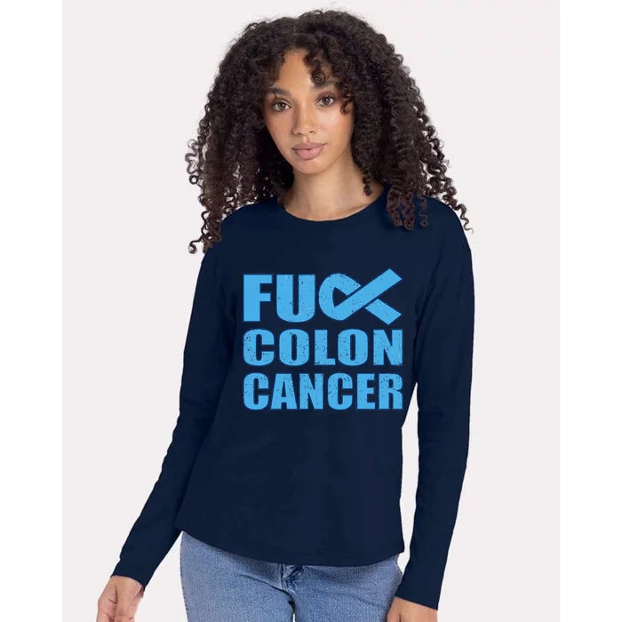 Fuck Colon Cancer Womens Cotton Relaxed Long Sleeve T-Shirt