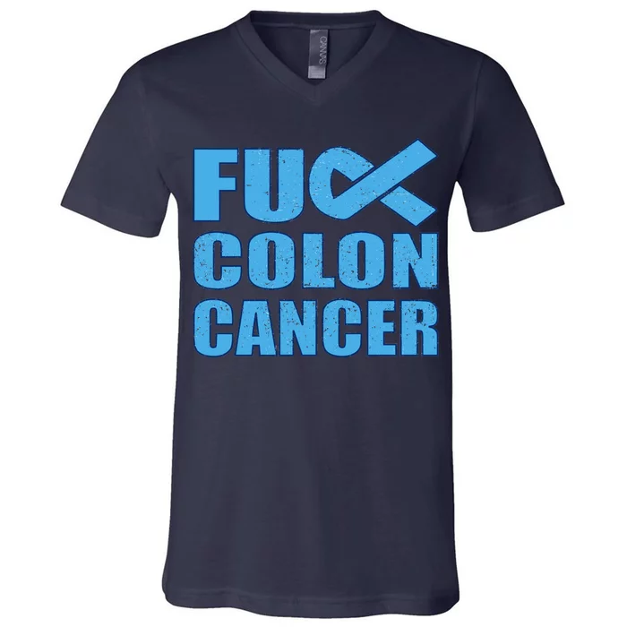 Fuck Colon Cancer V-Neck T-Shirt