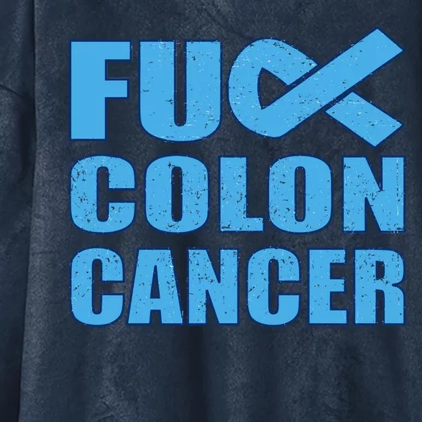 Fuck Colon Cancer Hooded Wearable Blanket