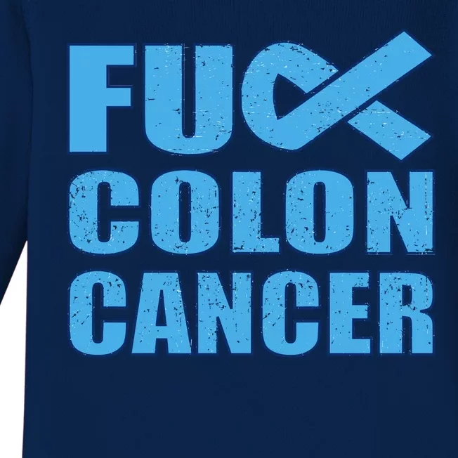 Fuck Colon Cancer Baby Long Sleeve Bodysuit