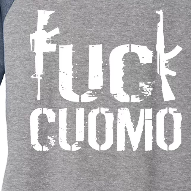 Fuck Cuomo Gun Rights Women's Tri-Blend 3/4-Sleeve Raglan Shirt