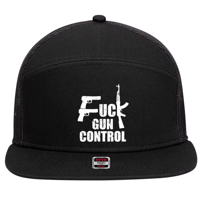 Fuck Gun Control 7 Panel Mesh Trucker Snapback Hat