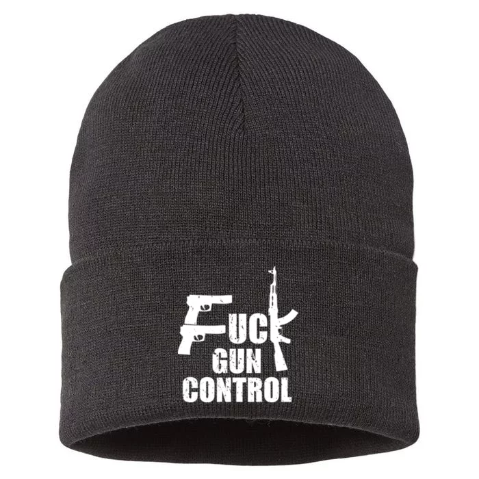 Fuck Gun Control Sustainable Knit Beanie