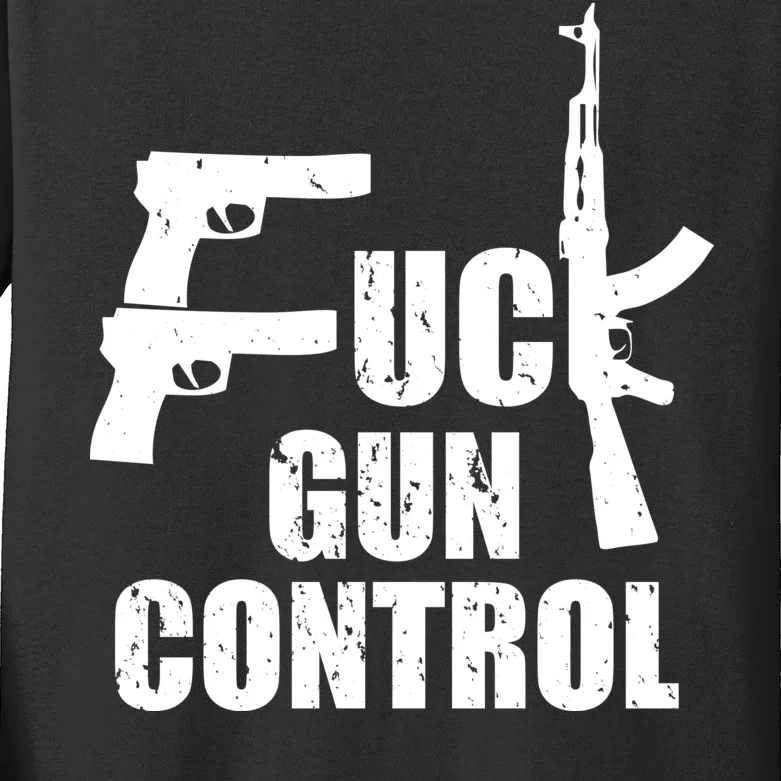 Fuck Gun Control Kids Long Sleeve Shirt