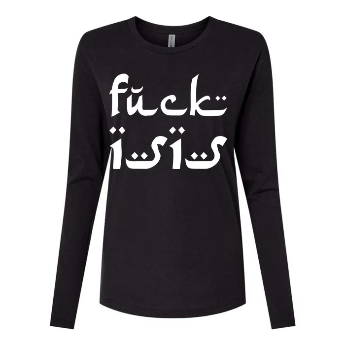 Fuck Isis Arabic Logo Womens Cotton Relaxed Long Sleeve T-Shirt