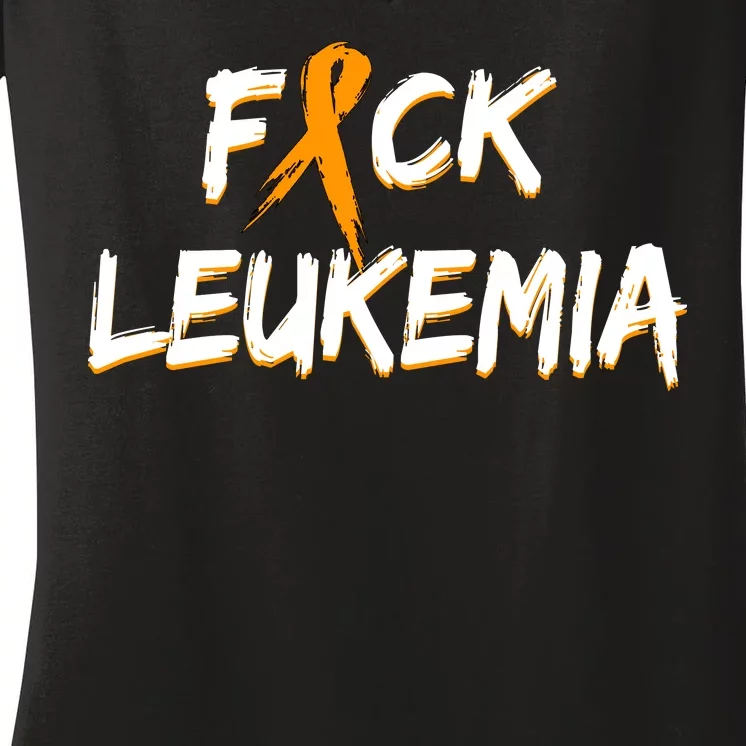 Fuck Leukemia Women's V-Neck T-Shirt