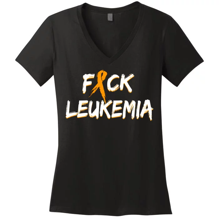 Fuck Leukemia Women's V-Neck T-Shirt