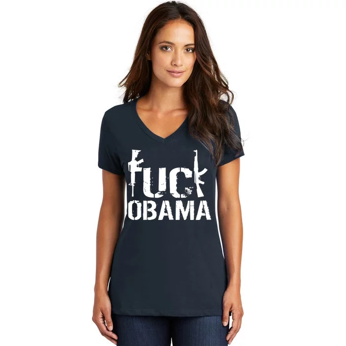 Fuck Obama Gun Rights Women's V-Neck T-Shirt