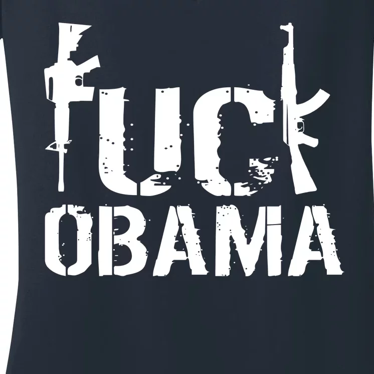 Fuck Obama Gun Rights Women's V-Neck T-Shirt