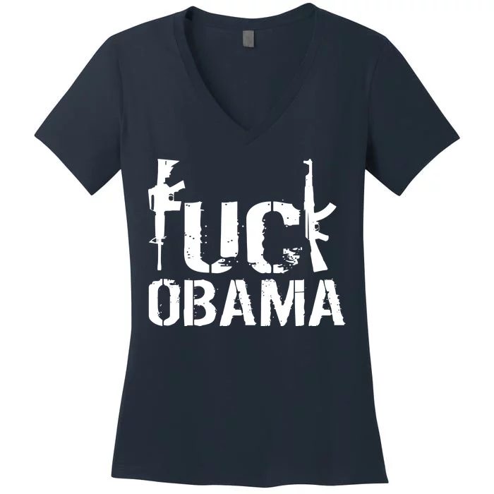 Fuck Obama Gun Rights Women's V-Neck T-Shirt