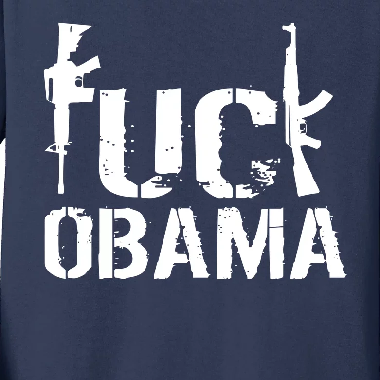 Fuck Obama Gun Rights Kids Long Sleeve Shirt