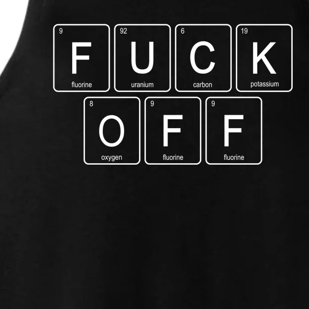 Fuck Off Periodic Table Funny Offensive Ladies Tri-Blend Wicking Tank