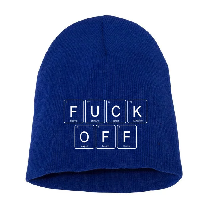 Fuck Off Periodic Table Funny Offensive Short Acrylic Beanie