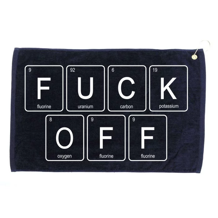 Fuck Off Periodic Table Funny Offensive Grommeted Golf Towel