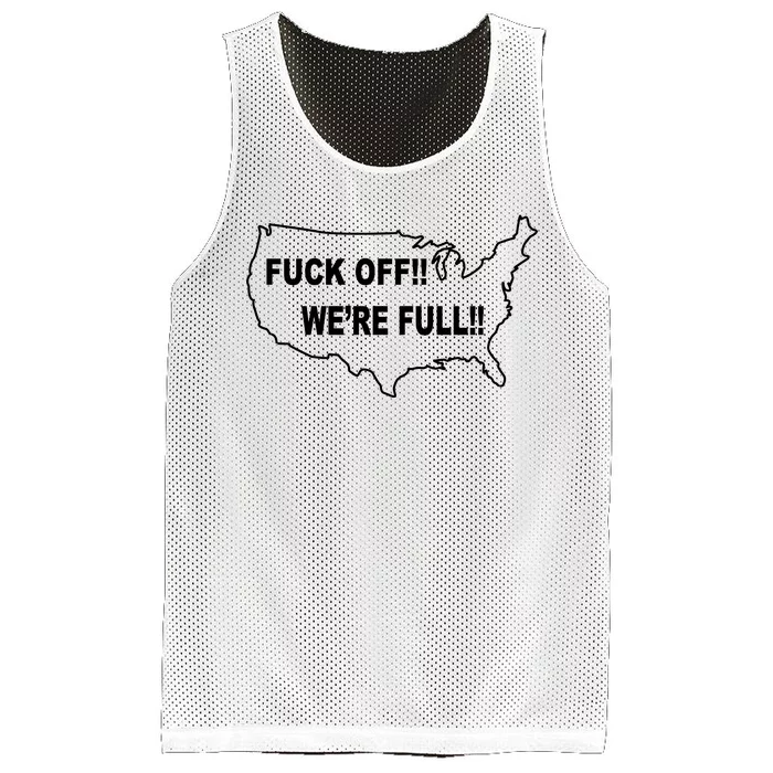 Fuck Off We're Full United States Mesh Reversible Basketball Jersey Tank