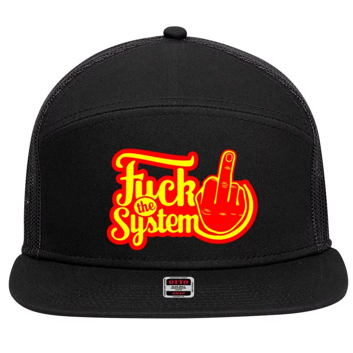 Fuck The System 7 Panel Mesh Trucker Snapback Hat