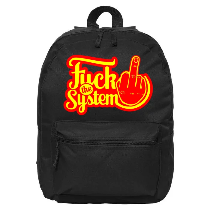 Fuck The System 16 in Basic Backpack