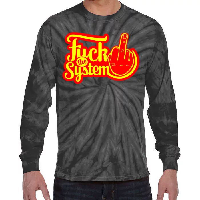 Fuck The System Tie-Dye Long Sleeve Shirt