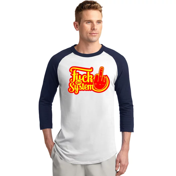 Fuck The System Baseball Sleeve Shirt